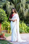Teeya Saugaat Faux Georgette Plain 1 Minute Readymade Sarees Wholesale Shop In Surat